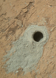 Curiosity drilled into this rock target, "Cumberland"